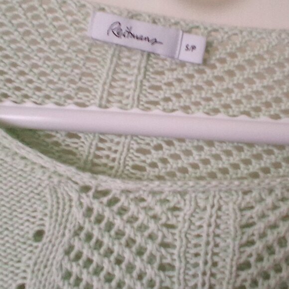 Women's Reitmans Open Knit Pullover with Tank Top, Light Green, Small - Picture 2 of 16
